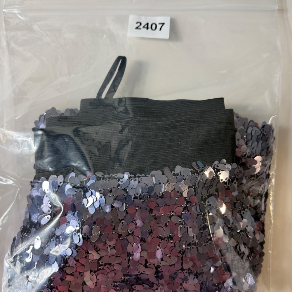 Dash by Kardashian Women Large Sequin Mini Skirt Silver Party Glam Night Out - Picture 10 of 10